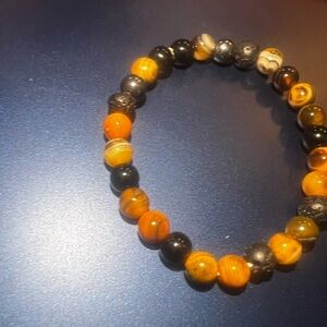 Wooden cross beaded bracelet